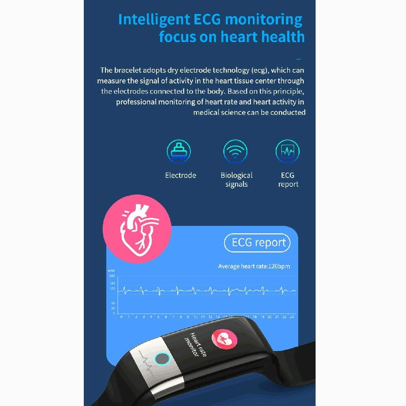 Smart Watch With Heart & Oxygen Monitoring Colour Screen Ip67 - Pink