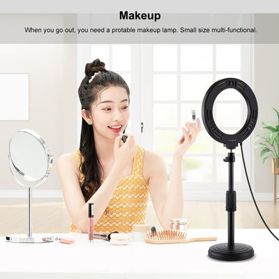 16cm Usb Led Ring Light with Tripod and 3 Modes - Pink