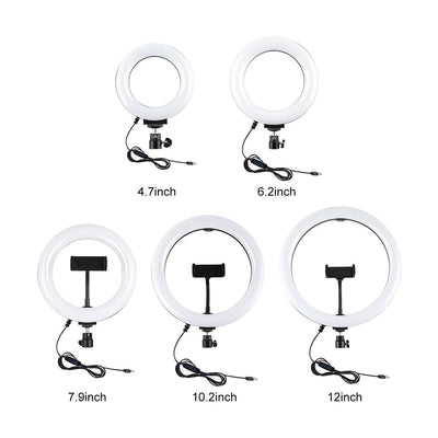 16cm Usb Led Ring Light with Tripod and 3 Modes - Pink