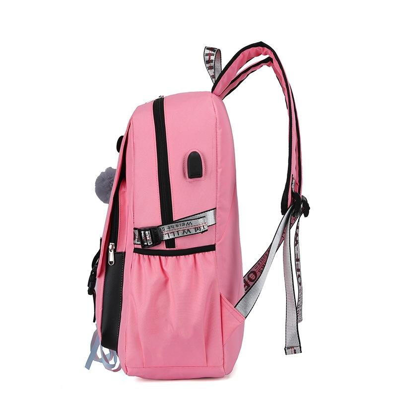 Anti-theft Usb Backpack for Sports and Leisure - Pink
