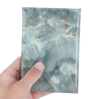Waterproof Marble Passport & Ticket Holder Colorful Design - Brown