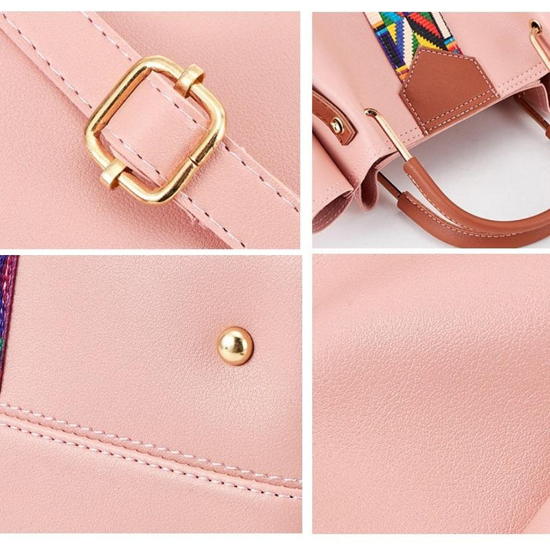 Versatile 4-In-1 Messenger Bag For Women - Fashionable & Spacious - Pink