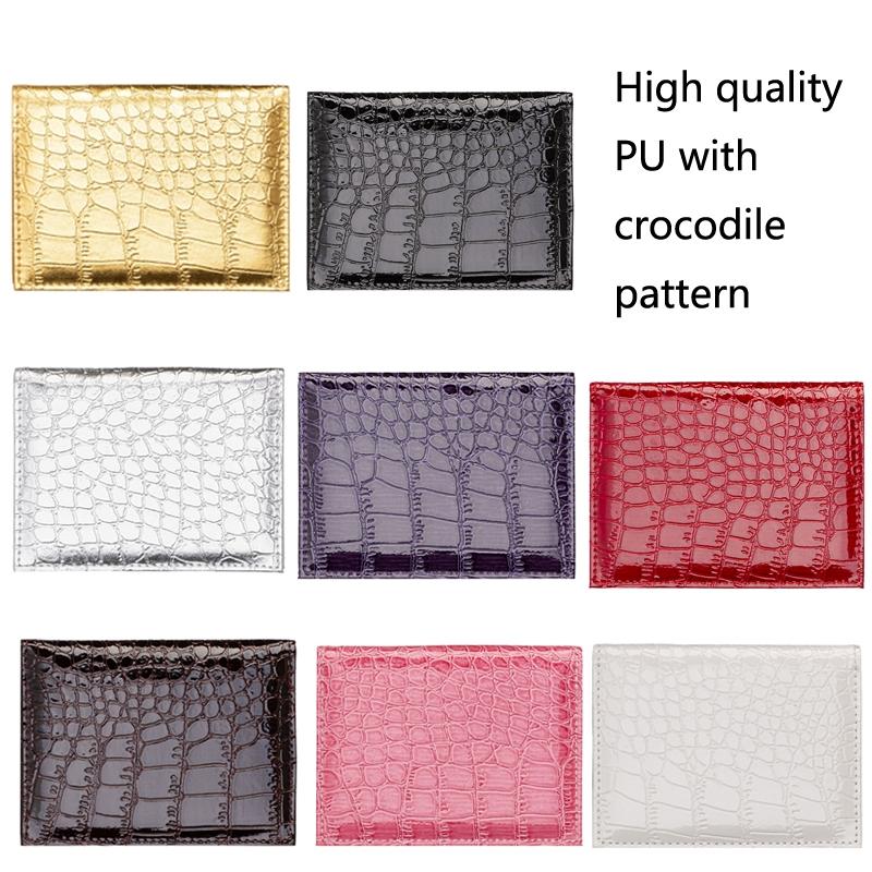 Pu Crocodile Pattern Card Holder Fits Cdc Documents - Gold