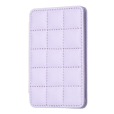 Grid Pattern Card Bag Sticker For Mobile Phones - Purple