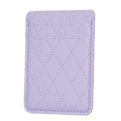 Diamond Lattice Card Bag Sticker For Mobile Phones - Purple