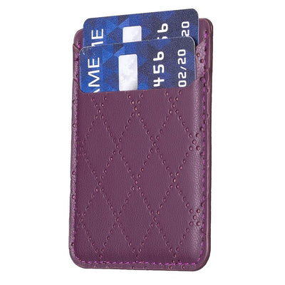 Diamond Lattice Card Bag Sticker For Mobile Phones - Purple