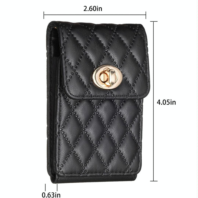 Vertical Card Bag With Metal Buckle For Mobile Phones - Purple