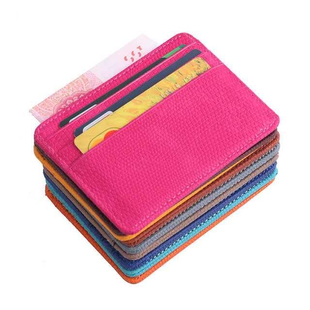 Lizard Pattern Pu Leather Card Holder Compact Bank Card Set - Pink
