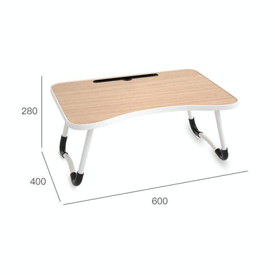 Adjustable Folding Laptop Desk with Non-slip Legs and Card Slot - Green