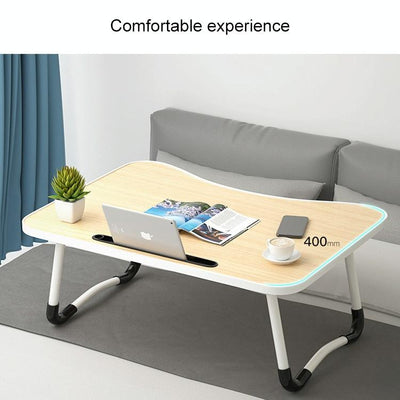 Adjustable Folding Laptop Desk with Non-slip Legs and Card Slot - Green