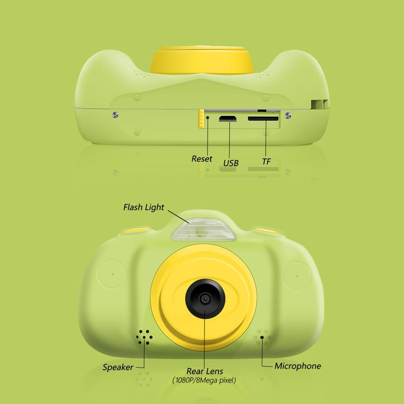 8mp Dual-lens Children Camera with 2.4 Screen Supports 32gb Tf Card - Green