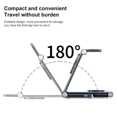 15W 3 In 1 Foldable Desktop Wireless Charger - Dark Gray