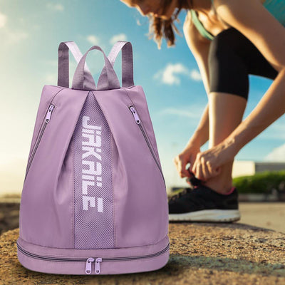 Vibe Geeks Water Resistantion Sports Backpack Gym Bag with Shoes Compartment - Purple