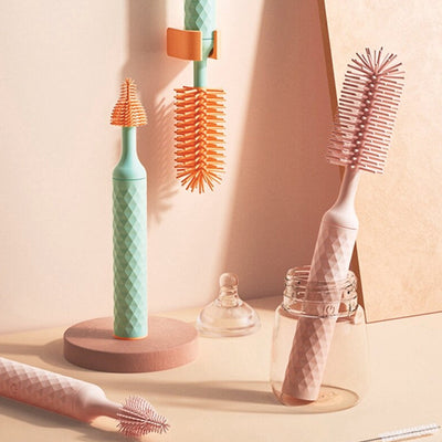 Vibe Geeks 3-in-1 Electric Silicone Cordless Bottle Brush Cleaner Usb Rechargeable - Blue