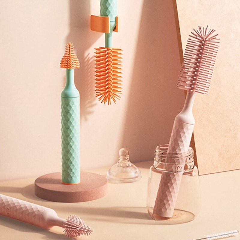 Vibe Geeks 3-in-1 Electric Silicone Cordless Bottle Brush Cleaner Usb Rechargeable - Blue