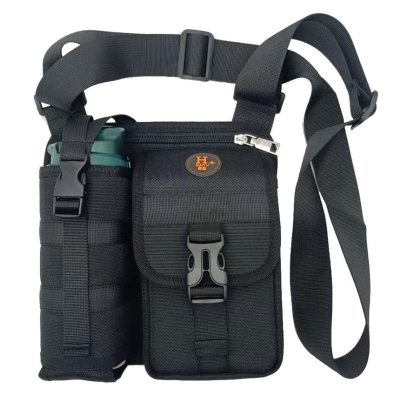 Vibe Geeks Waterproof Camping Wear Resistant Chest Crossbody Sling Shoulder Bags with Water Bottle Holder - Green