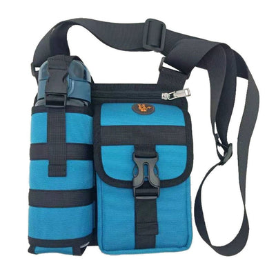 Vibe Geeks Waterproof Camping Wear Resistant Chest Crossbody Sling Shoulder Bags with Water Bottle Holder - Navy