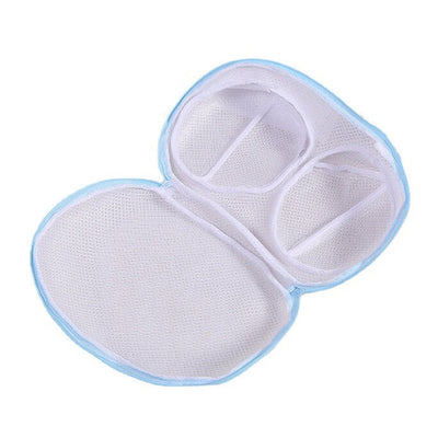 Vibe Geeks High Permeability Mesh Bra-shaped Lingerie Laundry Bags with Handle and Zipper - Blue