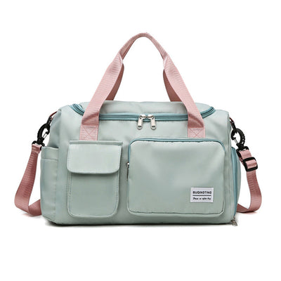 Vibe Geeks Waterproof and Lightweight Zipper Sports Gym Bag with Shoe Compartment - Army Green