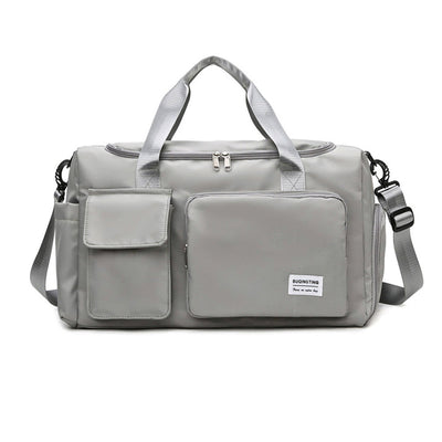 Vibe Geeks Waterproof and Lightweight Zipper Sports Gym Bag with Shoe Compartment - Grey