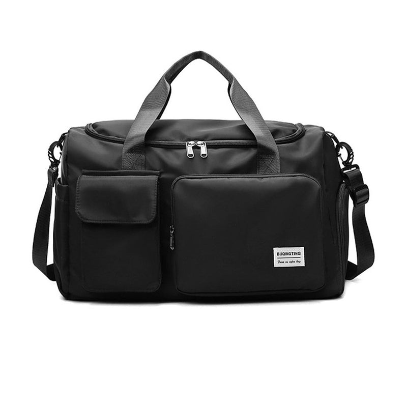 Vibe Geeks Waterproof and Lightweight Zipper Sports Gym Bag with Shoe Compartment - Grey