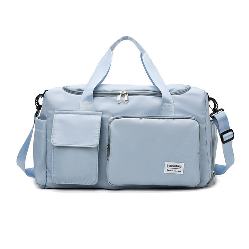 Vibe Geeks Waterproof and Lightweight Zipper Sports Gym Bag with Shoe Compartment - Grey