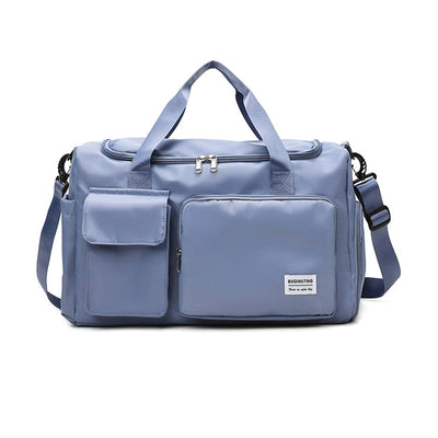 Vibe Geeks Waterproof and Lightweight Zipper Sports Gym Bag with Shoe Compartment - Navy