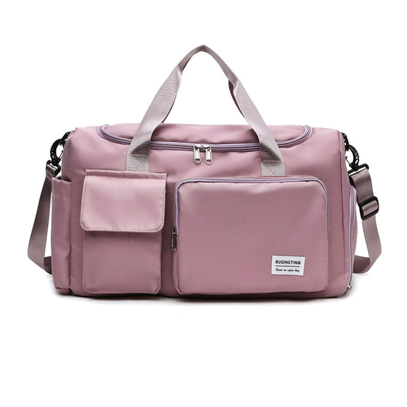 Vibe Geeks Waterproof and Lightweight Zipper Sports Gym Bag with Shoe Compartment - Pink