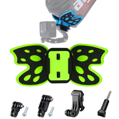 3-Way Pivot Arm Butterfly Helmet Mount For Gopro Hero12 - Fluorescent Green