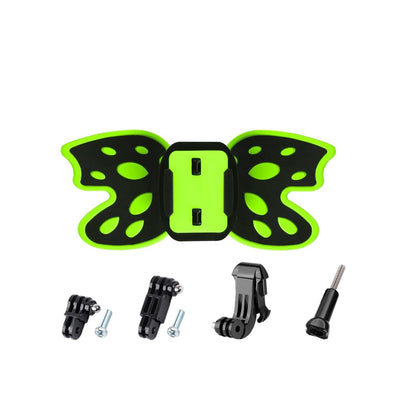 3-Way Pivot Arm Butterfly Helmet Mount For Gopro Hero12 - Fluorescent Green