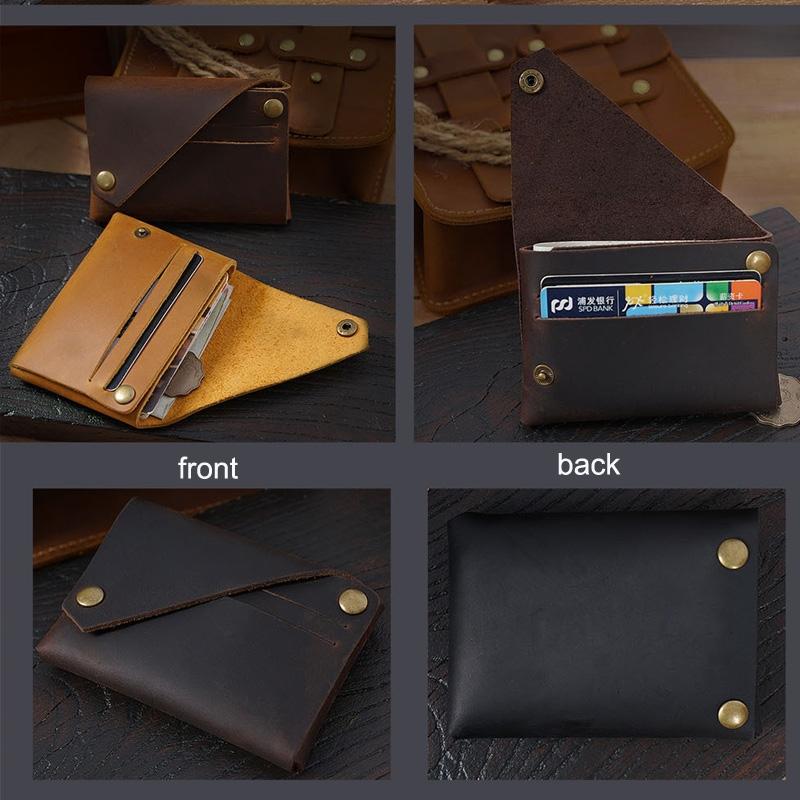 Leather Card Holder For Bank Cards Black - Purple