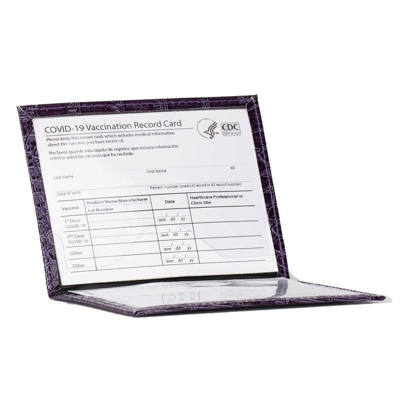 Pu Crocodile Pattern Card Holder Fits Cdc Documents - Silver