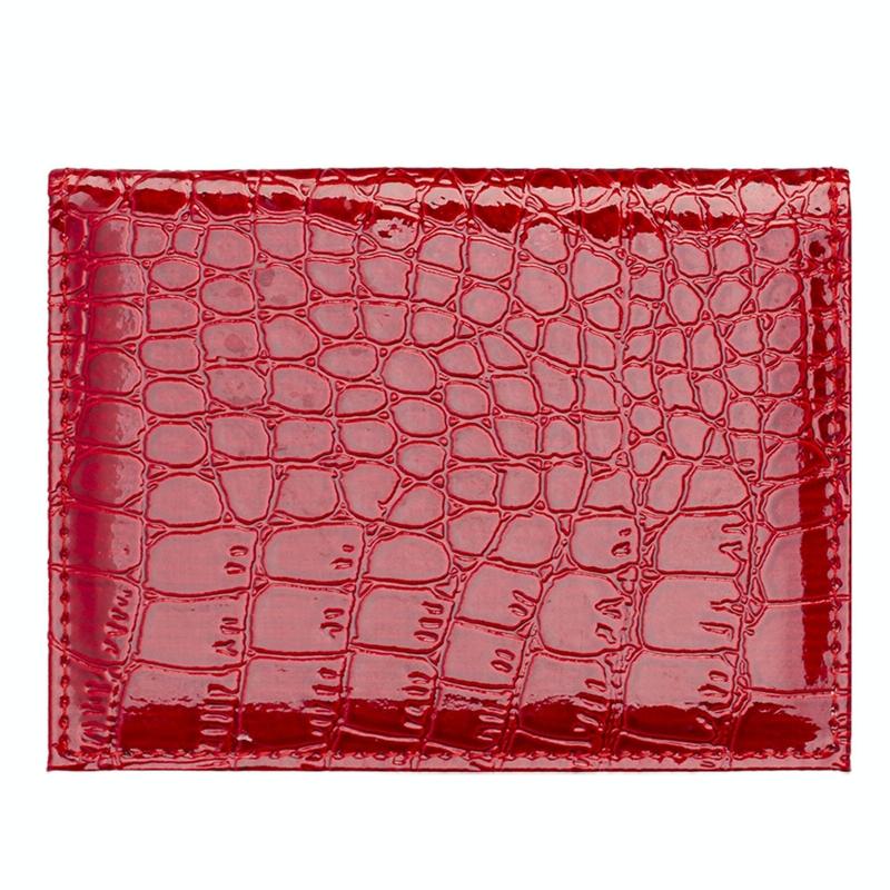 Pu Crocodile Pattern Card Holder Fits Cdc Documents - Silver