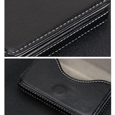 Stainless Steel Magnetic Business Card Holder Pu Leather Case - Apricot