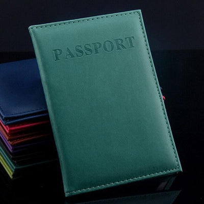 Travel Passport Cover Faux Leather Holder - Rose Red