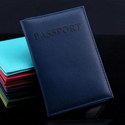 Travel Passport Cover Faux Leather Holder - Rose Red