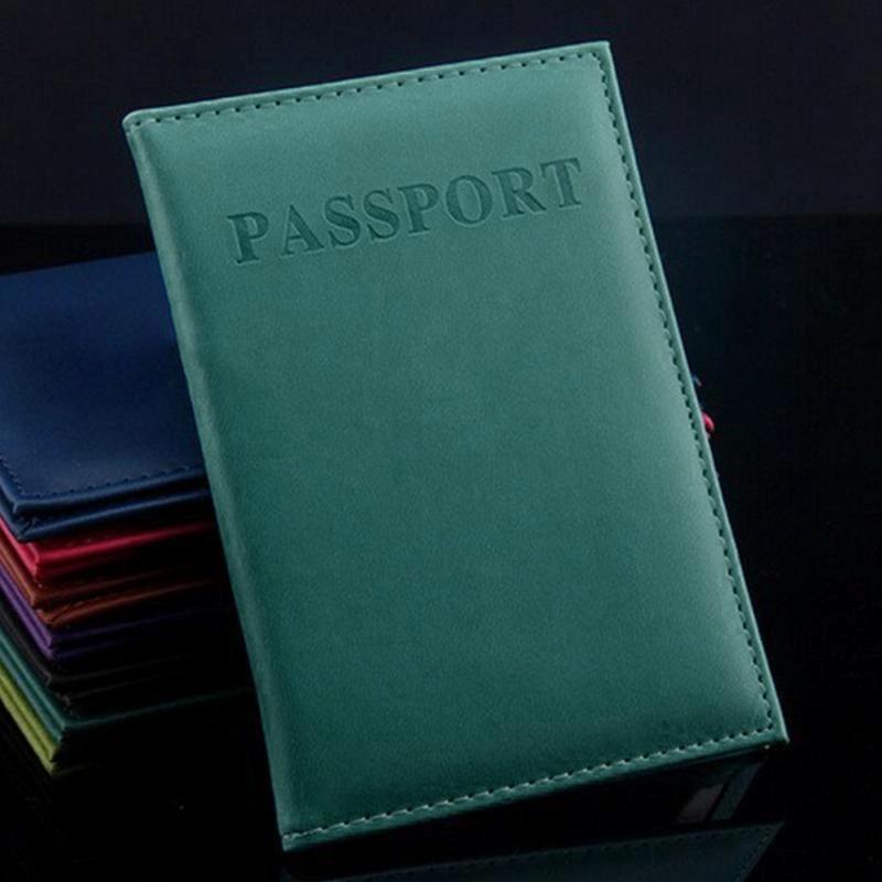 Travel Passport Cover Faux Leather Holder - Rose Red
