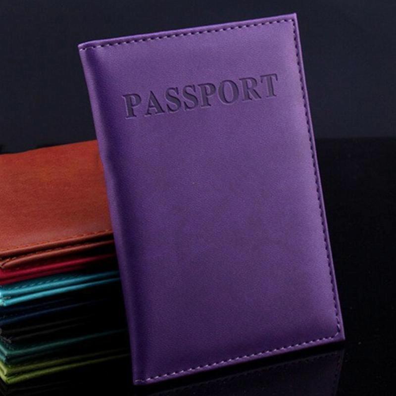 Travel Passport Cover Faux Leather Holder - Rose Red