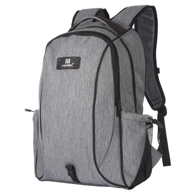 Grey Canvas Dual-Shoulder Laptop Backpack - Portable Outdoor