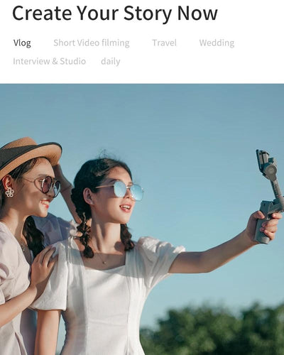 Foldable 3-axis Gimbal for Action Camera and Smartphone - Grey