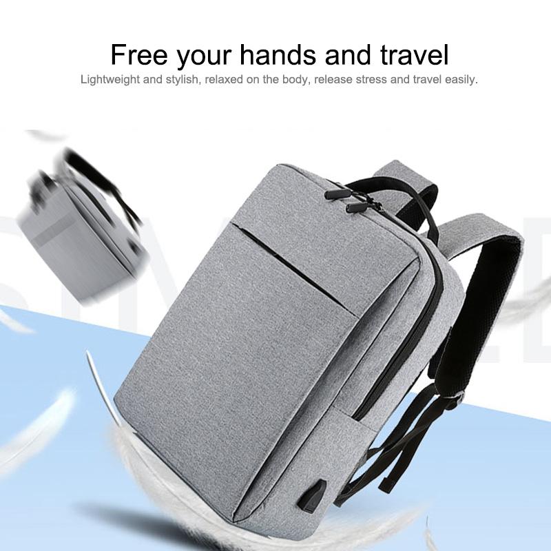 15.6 Laptop Backpack With Usb Charging - Waterproof Oxford Cloth Large Capacity - Grey