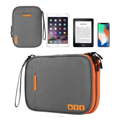 Portable Multi-Functional Headphone Charger And Data Cable Storage Bag With Power Pack - 24 X 12 X 5Cm - Grey