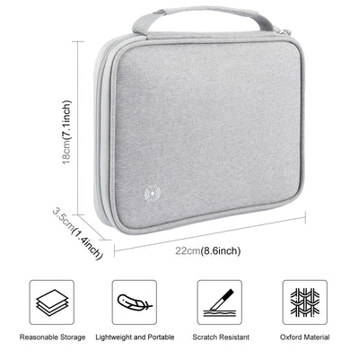 Passport Wallet With Handle Document Organizer & Card Holder - Grey