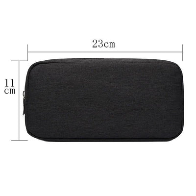 Versatile Headphone Charger & Data Cable Storage Bag - 23 x 11.5 x 5.5cm - Grey