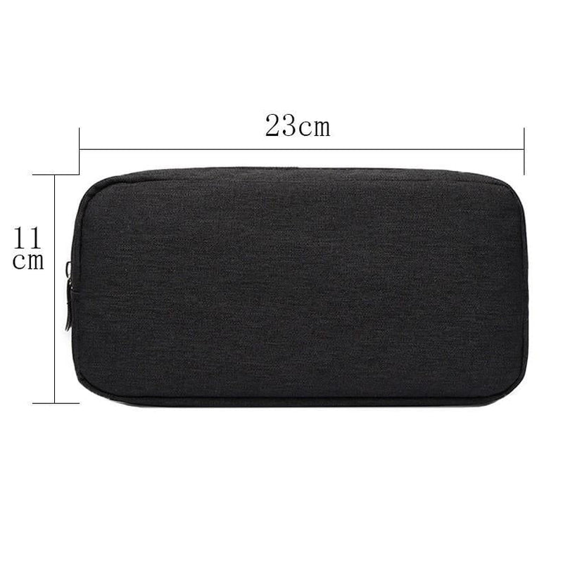 Versatile Headphone Charger & Data Cable Storage Bag - 23 x 11.5 x 5.5cm - Grey