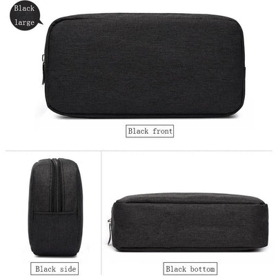 Versatile Headphone Charger & Data Cable Storage Bag - 23 x 11.5 x 5.5cm - Grey
