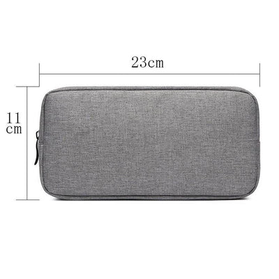 Versatile Headphone Charger & Data Cable Storage Bag - 23 x 11.5 x 5.5cm - Grey