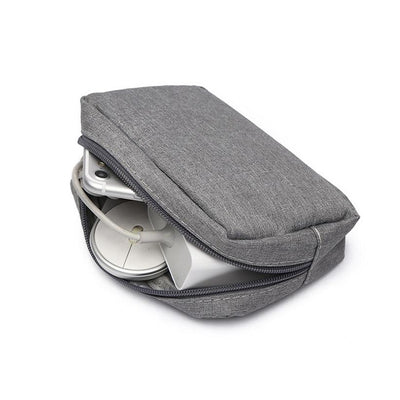 Versatile Headphone Charger & Data Cable Storage Bag - 23 x 11.5 x 5.5cm - Grey