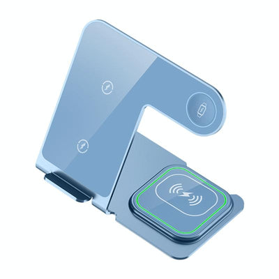 15W 3 In 1 Aluminum Wireless Charger - Grey