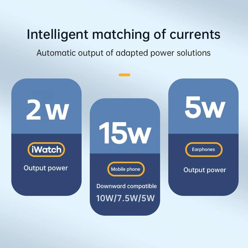 15W 3 In 1 Aluminum Wireless Charger - Grey